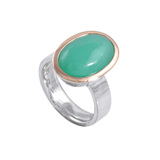 Unico Chrysopras Ring l Bicolor