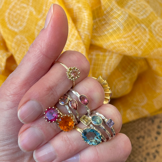 Daisy Santa Maria Aquamarin Ring 18kt. Gold