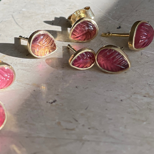 Leaf Turmalin Stud 18kt. Gold