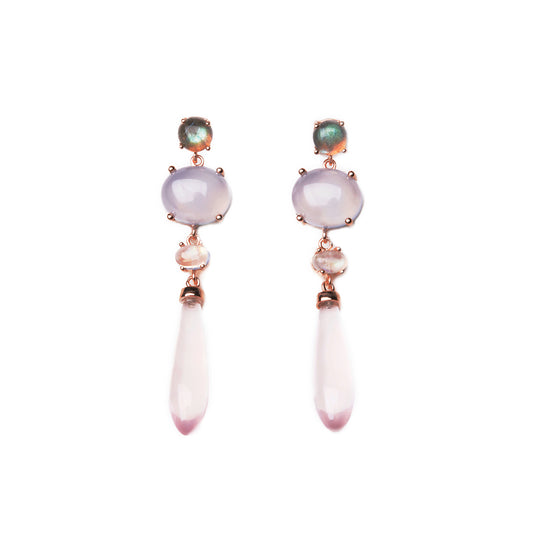 Arbes Rosenquarz Ohrringe