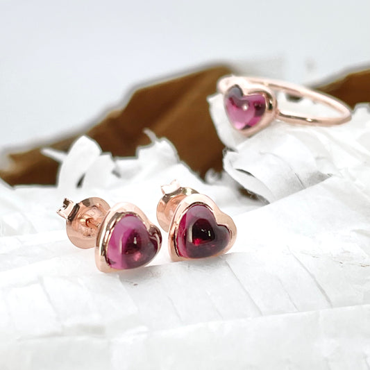 Dil Rhodolith Granat Studs | rosévergoldet
