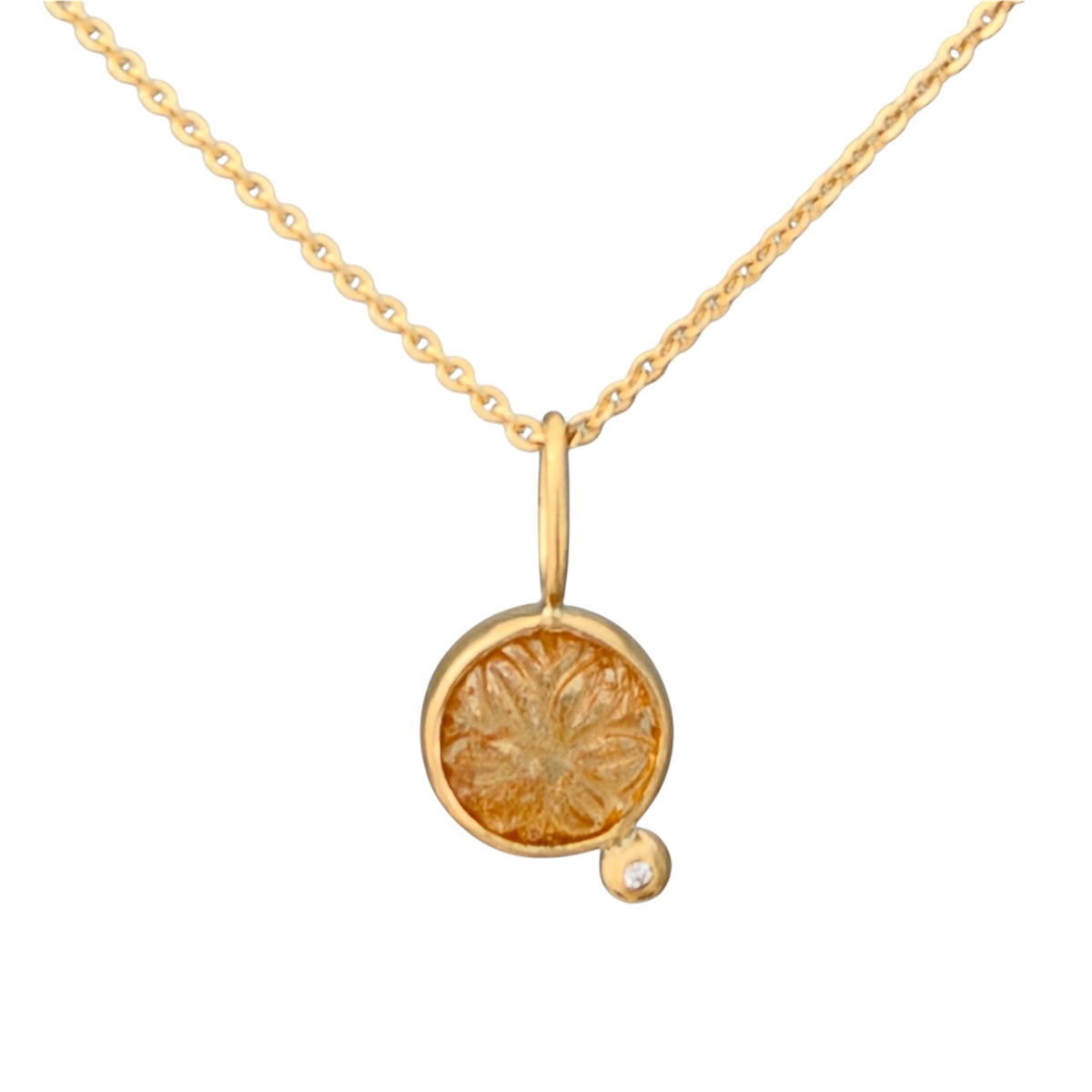 Gem gelber Turmalin Anhänger 18kt Gold