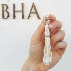 Grießperlen Ohrhänger l rosevergoldet