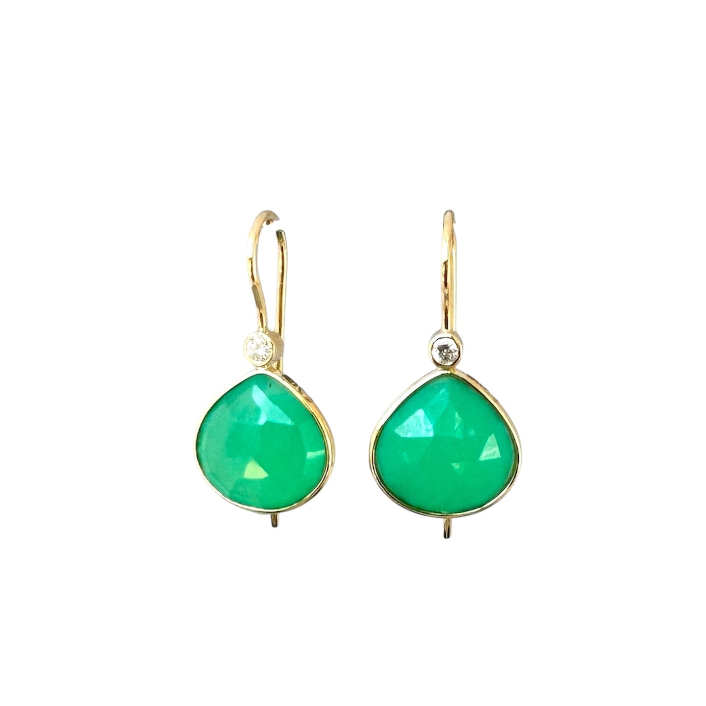 Chrysopras Ohrringe 18 kt S