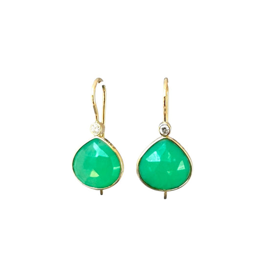Chrysopras Ohrringe 18 kt S