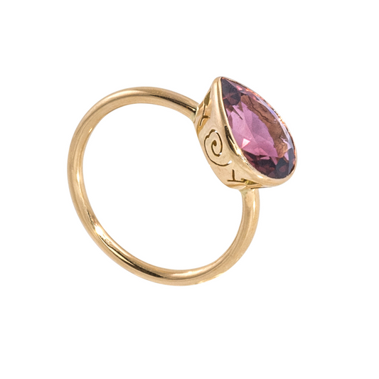 Jalli pink-oranger Turmalin Ring 18kt (Tropfen) S