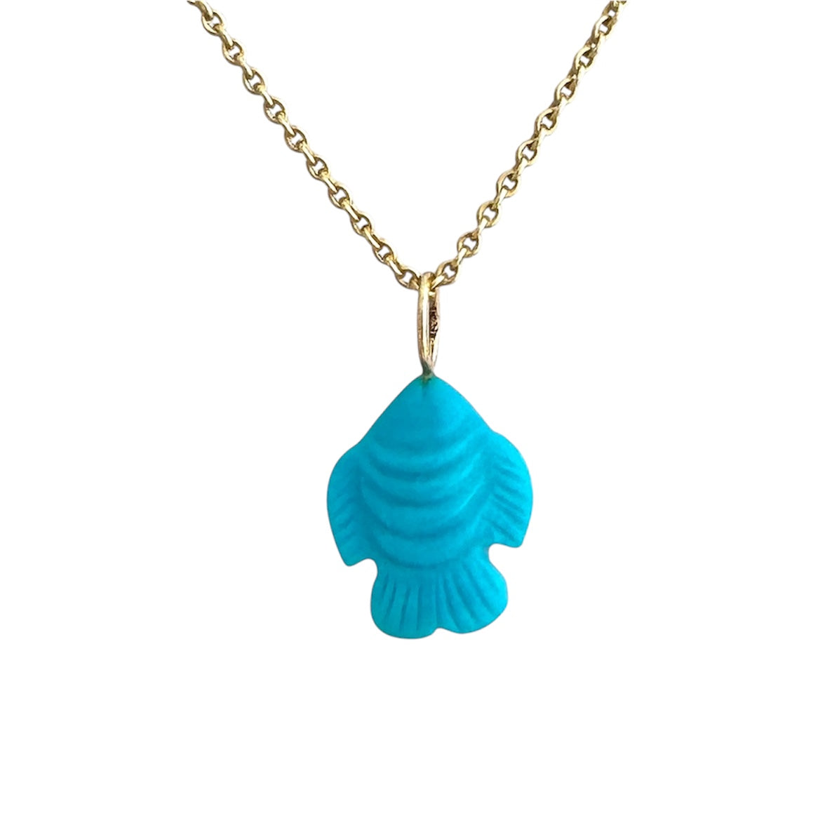 Fisch Türkis Anhänger 18K