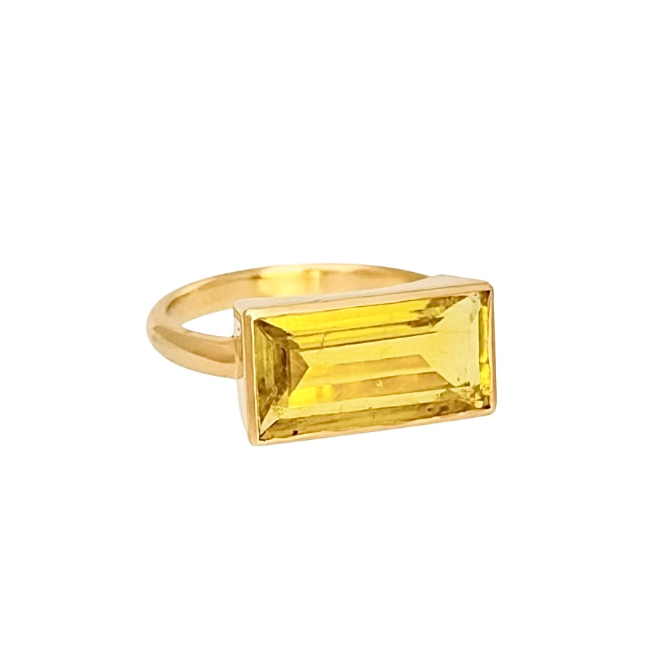 Gelber Turmalin Ring 18kt