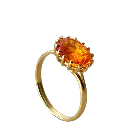 Daisy Mandarin Granat Ring 18kt. Gold