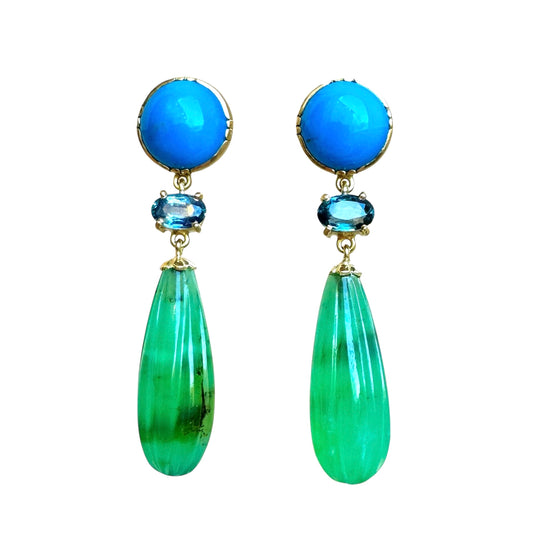 Rainbow Rider Chrysopras Ohrringe 18 kt (2)