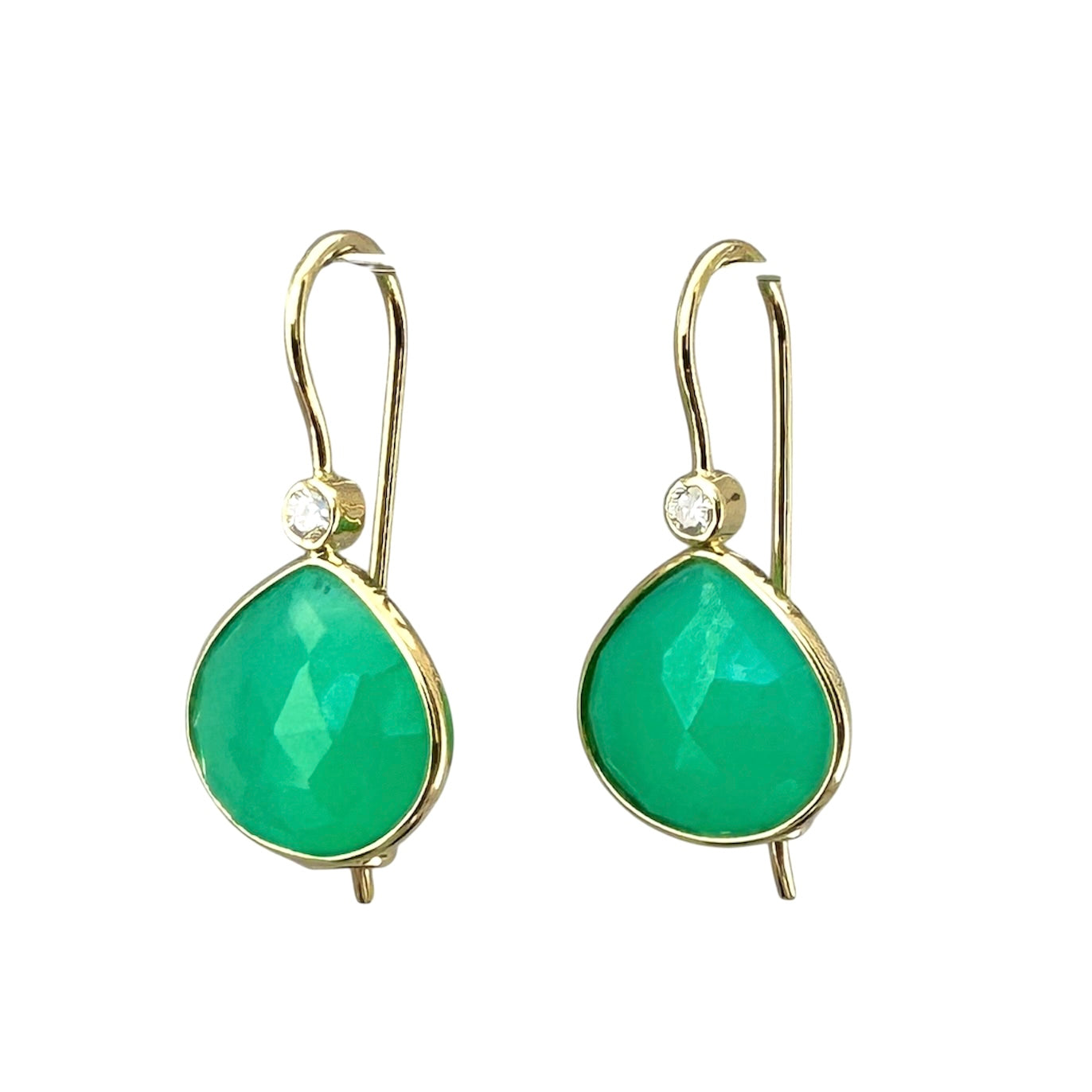 Chrysopras Ohrringe 18 kt
