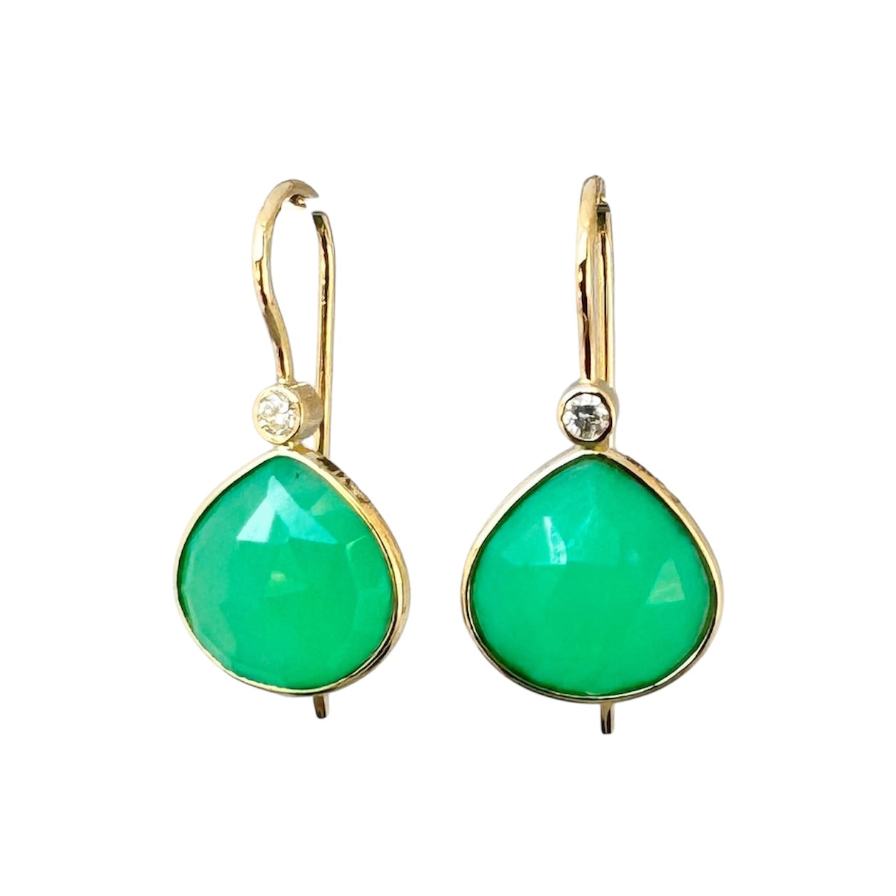 Chrysopras Ohrringe 18 kt S