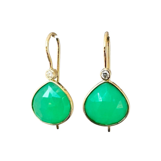 Chrysopras Ohrringe 18 kt S