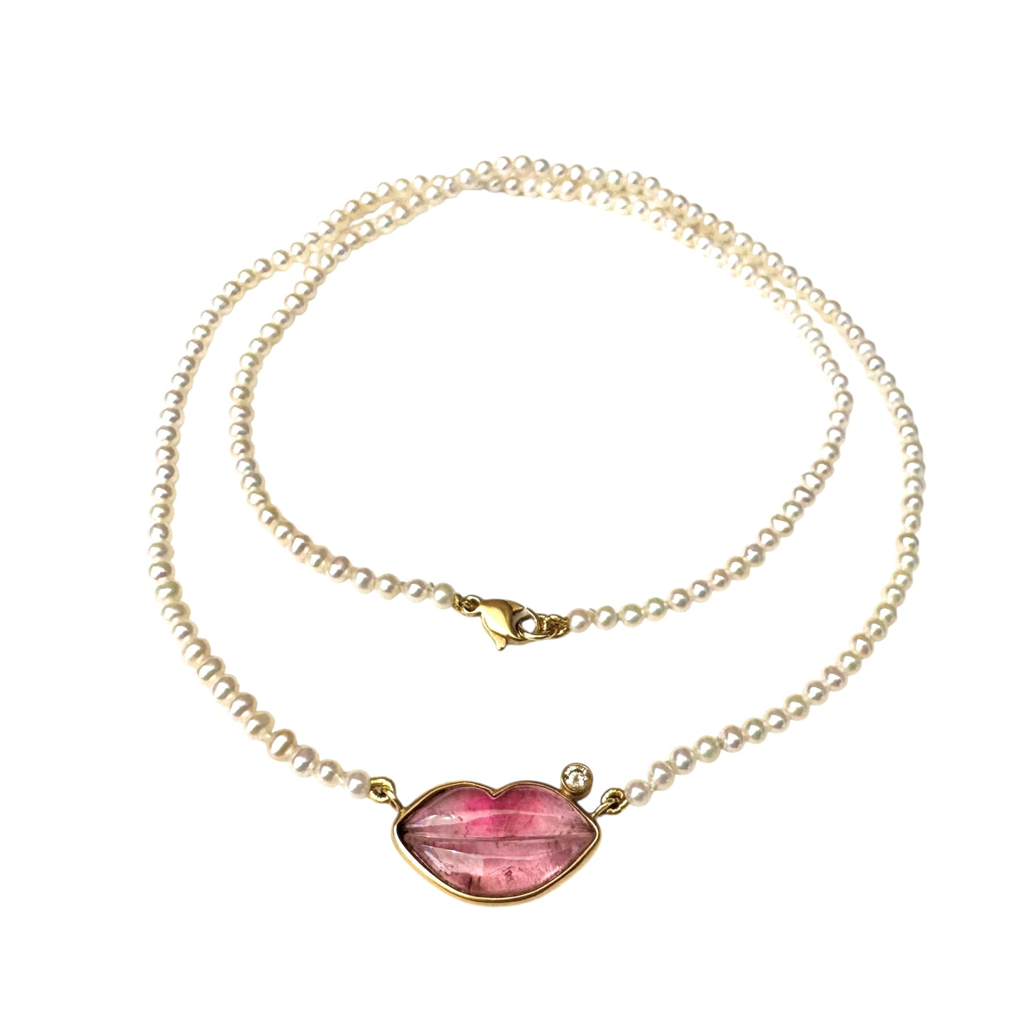 Lip Kette Turmalin Diamant 18kt