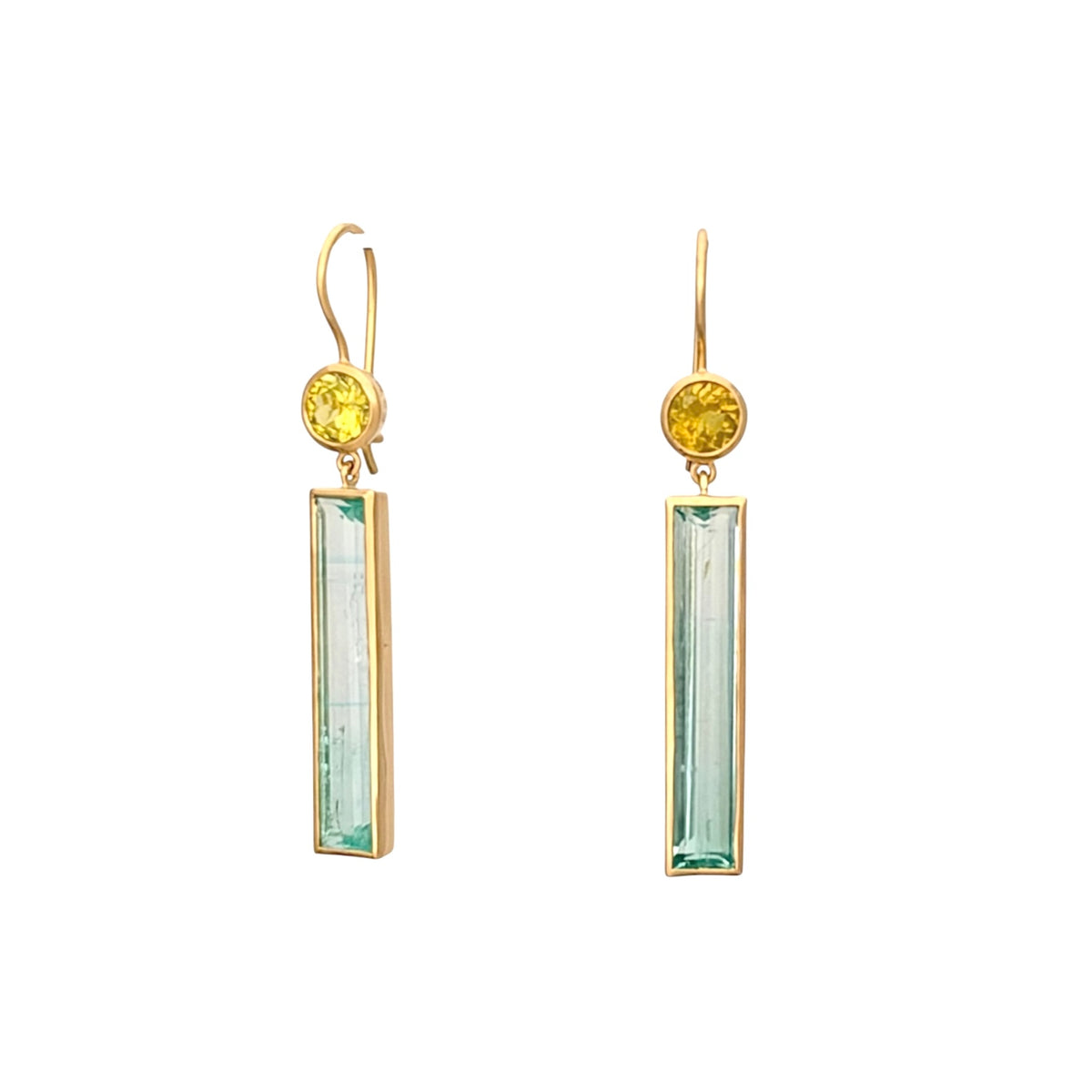 Rainbow Rider Aquamarin & Turmalin 18 Kt Ohrringe