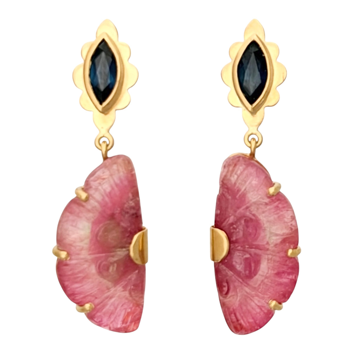 Rainbow Rider Turmalin & Saphir 18kt Gold Ohrringe