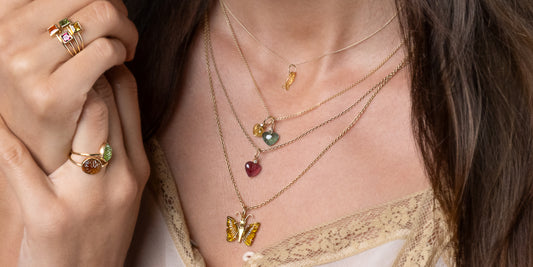 Butterfly gelber Turmalin Anhänger 18kt. Gold