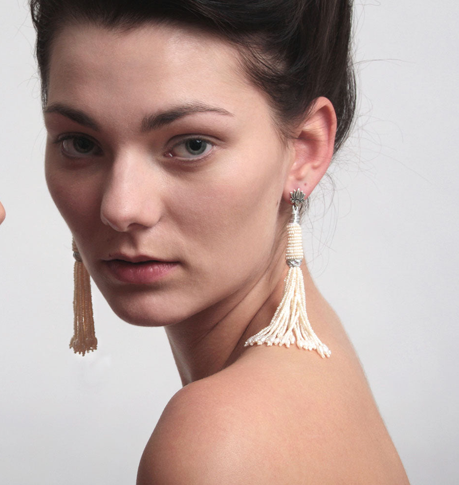 Grießperlen Ohrhänger l rosevergoldet