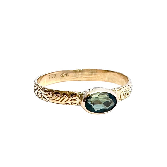 Ary blaugrüner Saphir Ring 18kt
