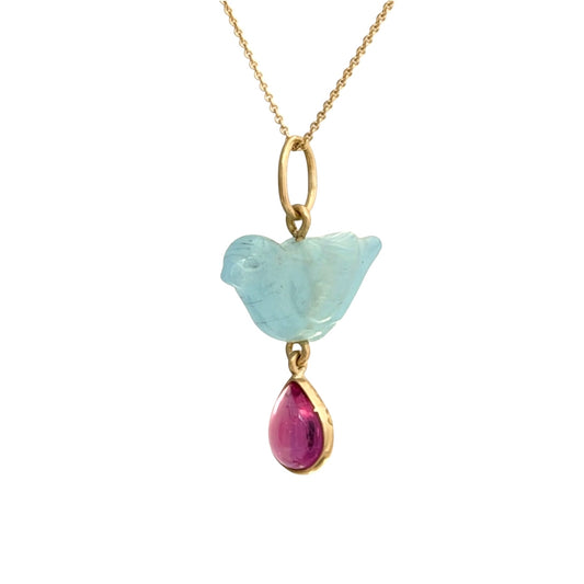 Vögelchen Anhänger 18 kt Gold