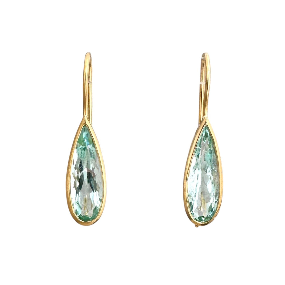 Aquamarin Tropfen 18k Ohrringe