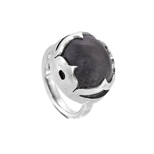 Grauer Mondstein Ring
