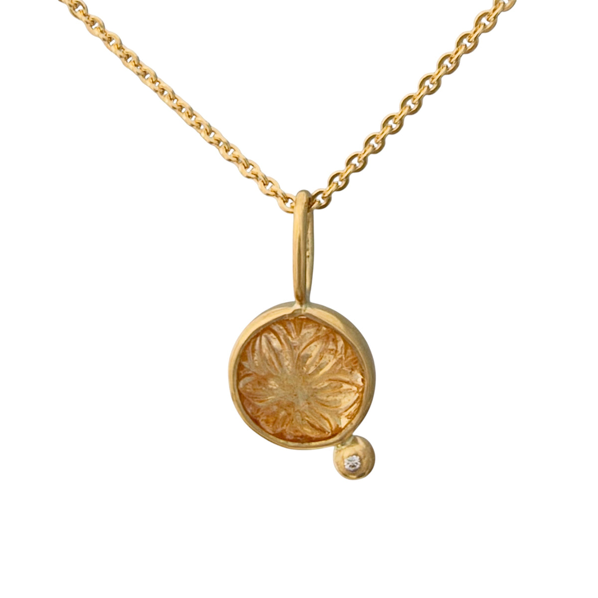 Gem gelber Turmalin Anhänger 18kt Gold