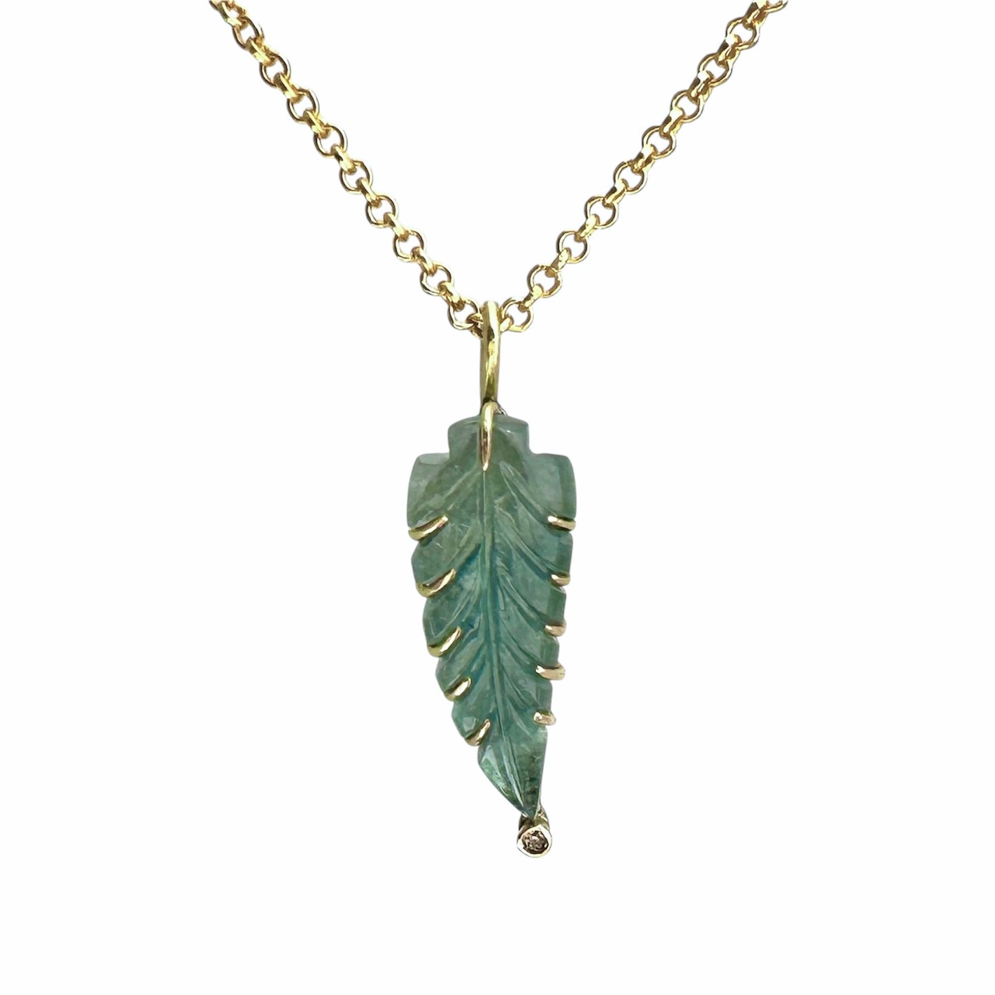 Leaf Turmalin Anhänger ( Bicolor 18kt +Silber)