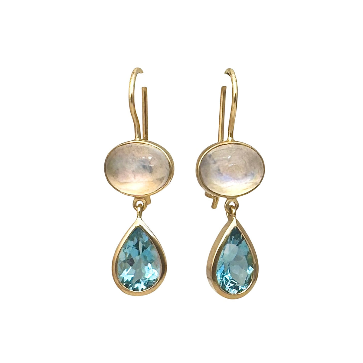 Rainbow Rider 18kt Gold Mondstein & Aquamarin