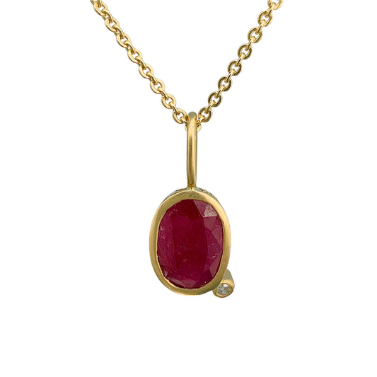 Gem Ruby Anhänger 18kt Gold