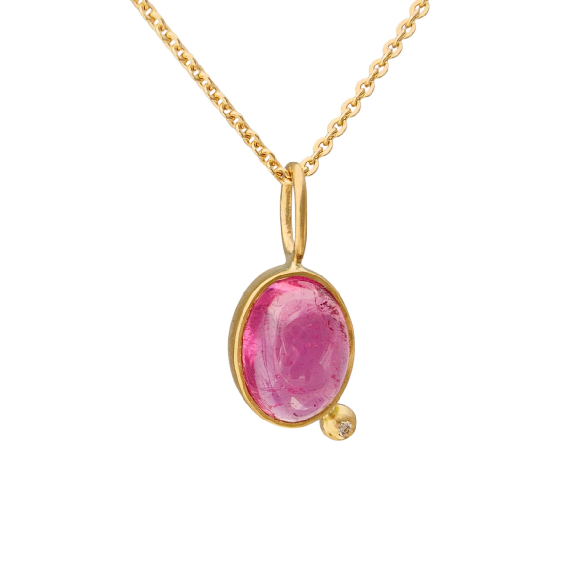 Gem pinker Turmalin Anhänger 18kt Gold