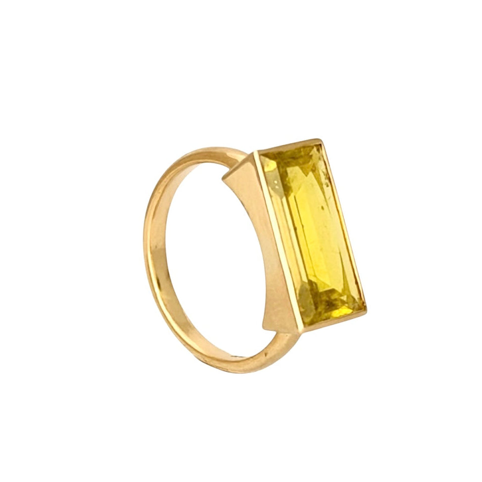 Gelber Turmalin Ring 18kt