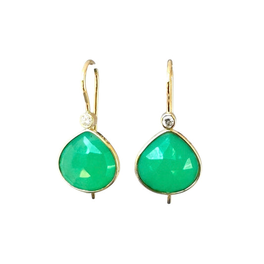 Chrysopras Ohrringe 18 kt