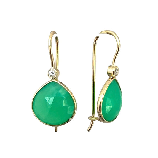 Chrysopras Ohrringe 18 kt