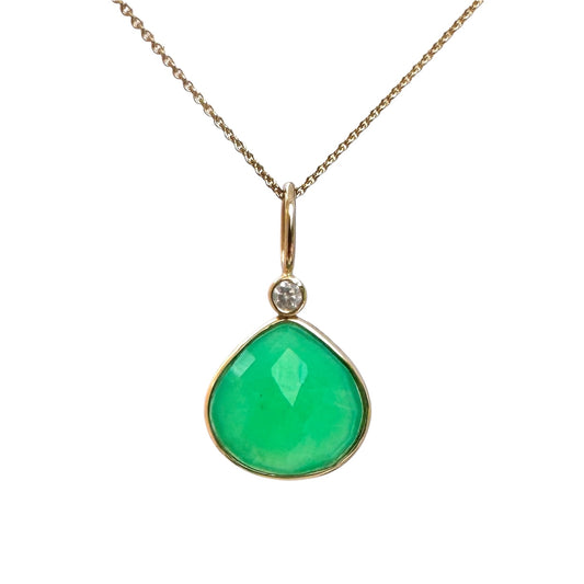 Chrysopras Anhänger 18kt. Gold