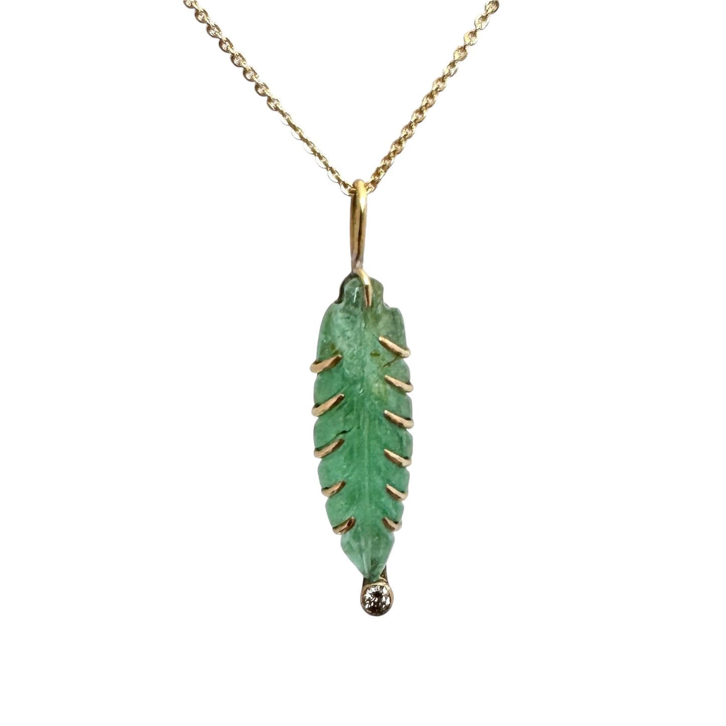 Leaf Turmalin Anhänger ( Bicolor 18kt +Silber)