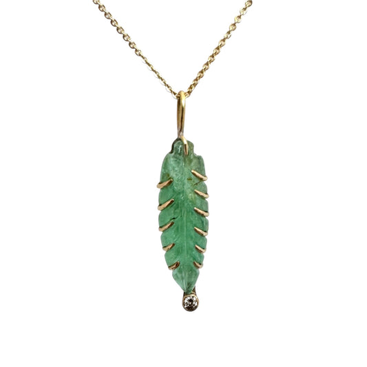 Leaf Turmalin Anhänger ( Bicolor 18kt +Silber)