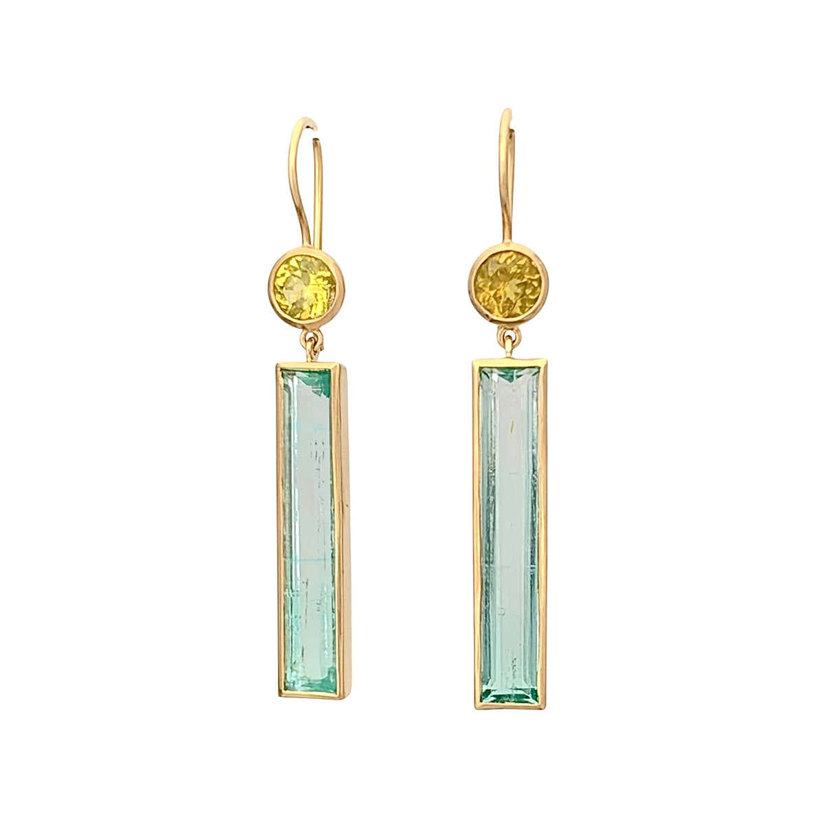 Rainbow Rider Aquamarin & Turmalin 18 Kt Ohrringe