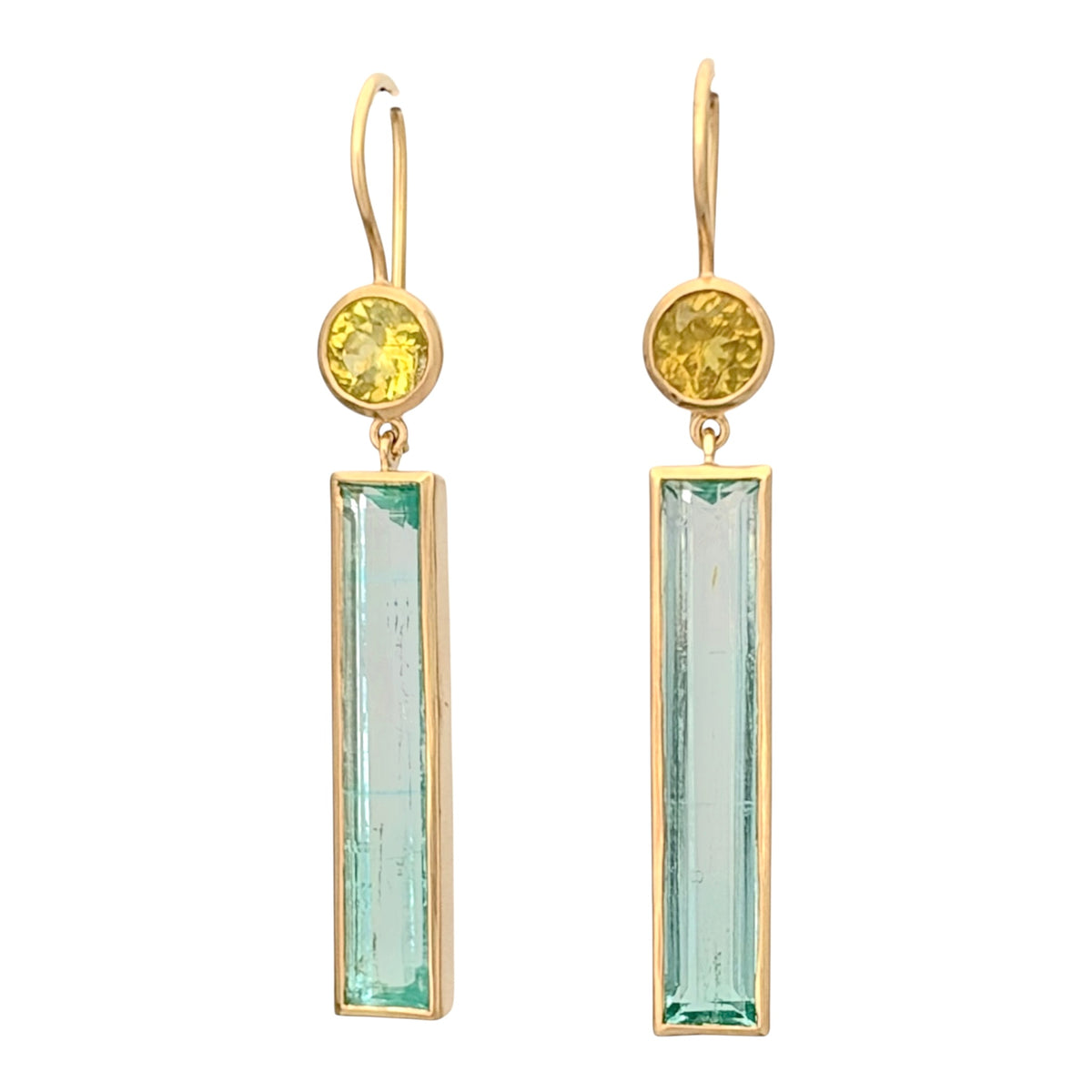 Rainbow Rider Aquamarin & Turmalin 18 Kt Ohrringe